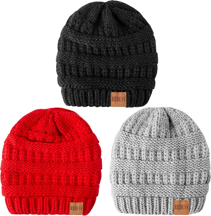 REDESS Baby Kids Winter Warm Hats, Infant Toddler Children Beanie Knit Cap - Image 2