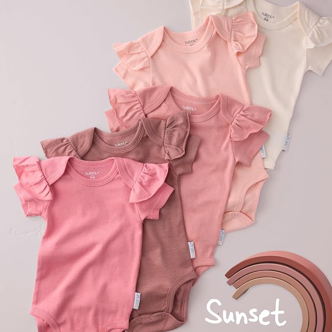 Butterblu Rory 10-Pack Short Sleeve Ruffle Bodysuits 100% Cotton | GOTS - Image 4