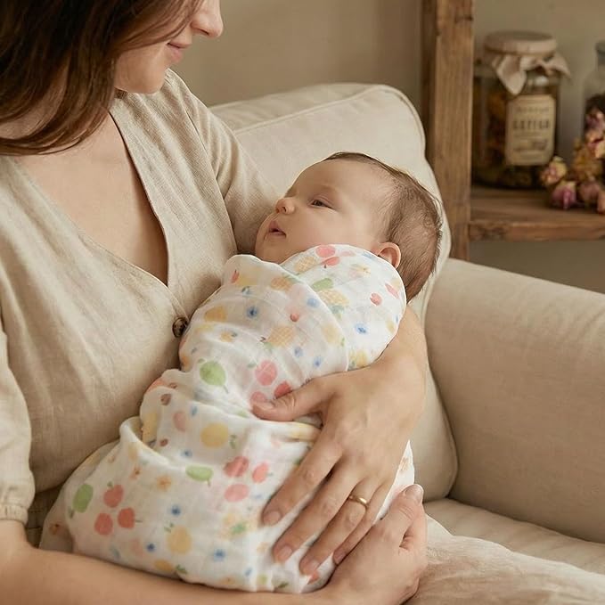 GLLQUEN BABY Muslin Swaddle Blankets 4Pk Receiving Blanket Large 35" x 40" | - Image 3