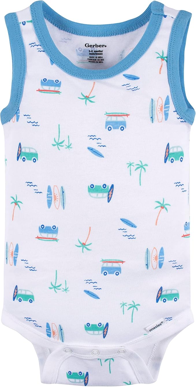 Gerber Baby Boys Multi-Pack Sleeveless Onesies Bodysuit - Image 3