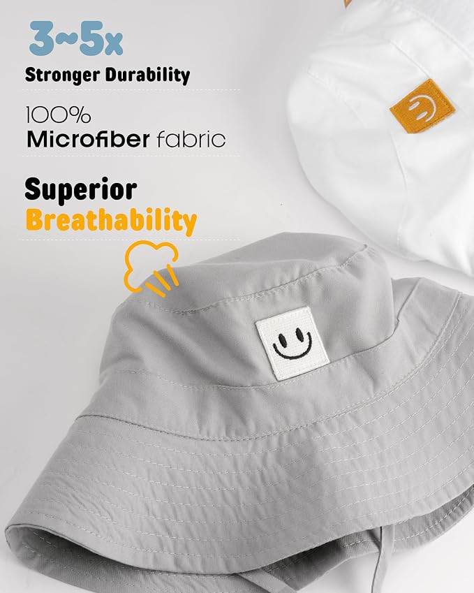 FURTALK Baby Sun Hat Toddler Bucket Hat Beach Smile Face UPF 50+ | Stays in the - Image 2