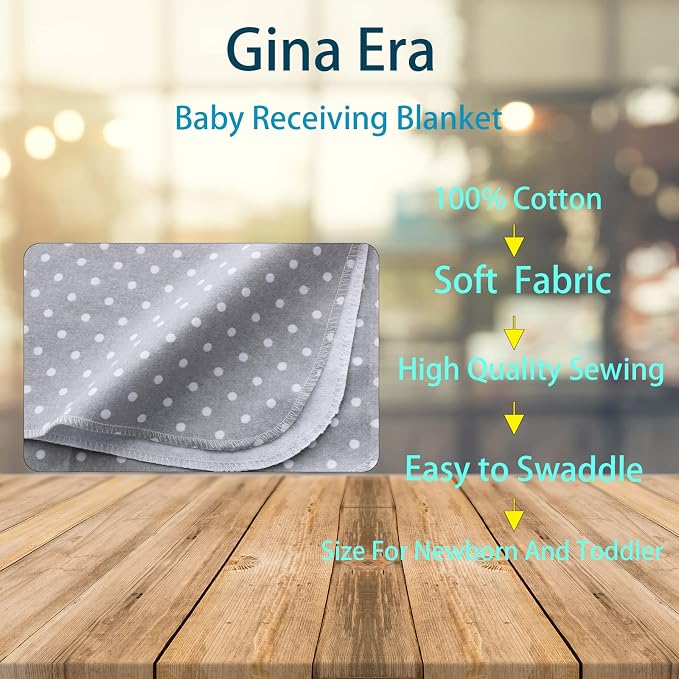 Gina Era 8 Pcs Baby Swaddle Blankets, Cotton Flannel Receiving Blankets - Image 2