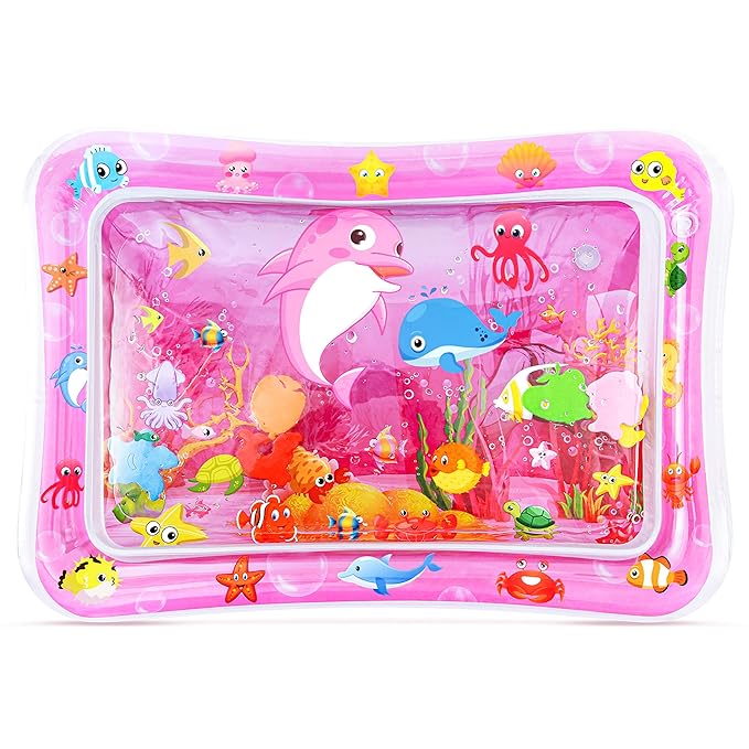 Tummy Time Water Mat for Girl, Baby Girl Toys for 0, 3, 6, 9, 12 Months, Baby Girl Gifts, Develop Sensory Toys Kids' Indoor Climbers & Play Structures