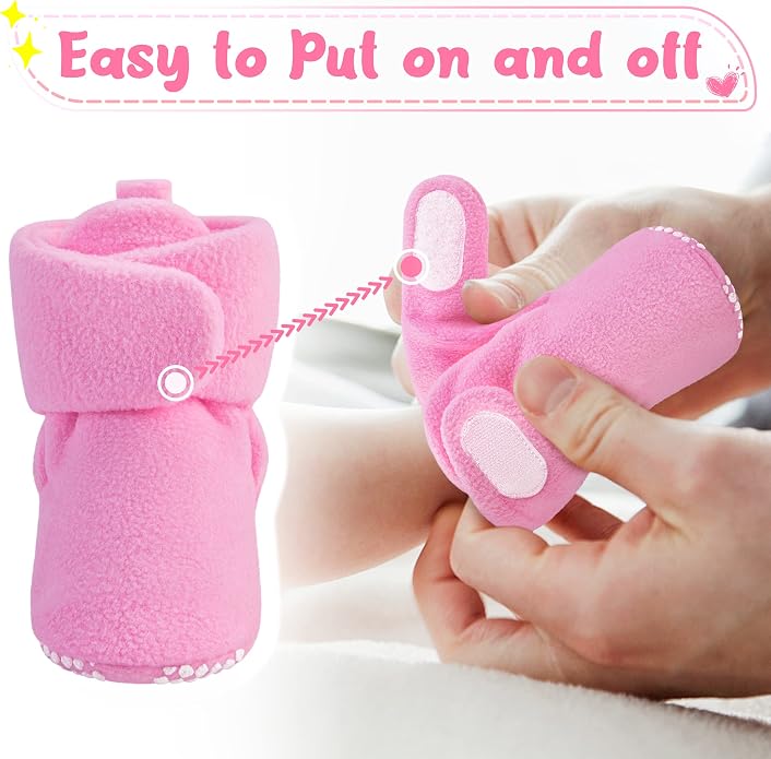 Pro Goleem Fleece Baby Booties, Warm Cozy Baby Slippers, Stay On Sock Shoes - Image 3