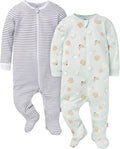 Gerber baby-girls Baby Unisex 2-pack 2-way Zip Textured Sleep 'N Play by Gerber
