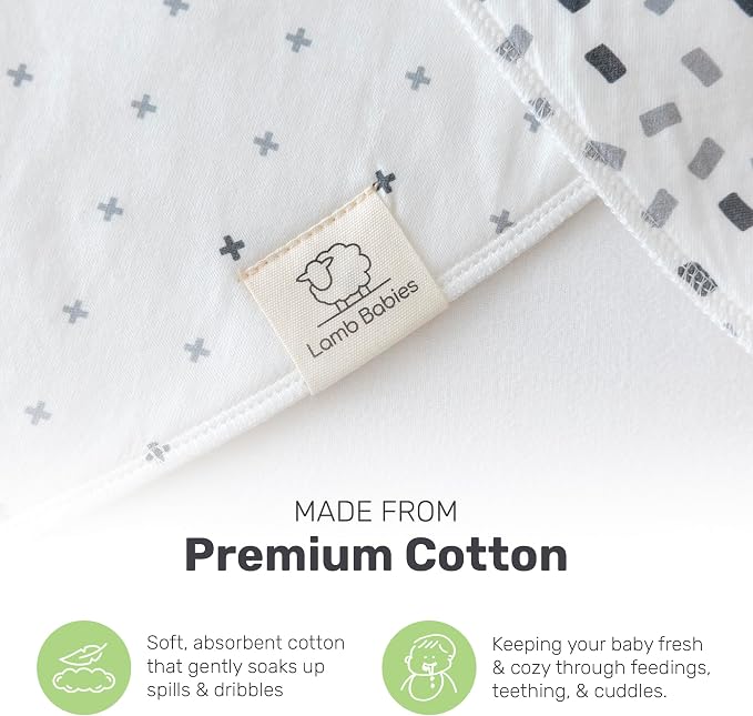 Cotton Bandana Bibs for Babies, Absorbent Drool Bibs for Feeding & Teething - Image 3