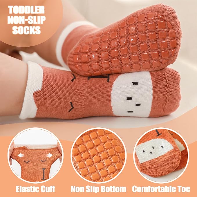 TRUEHAN 5 Pairs Toddler Non Slip Socks - Image 2