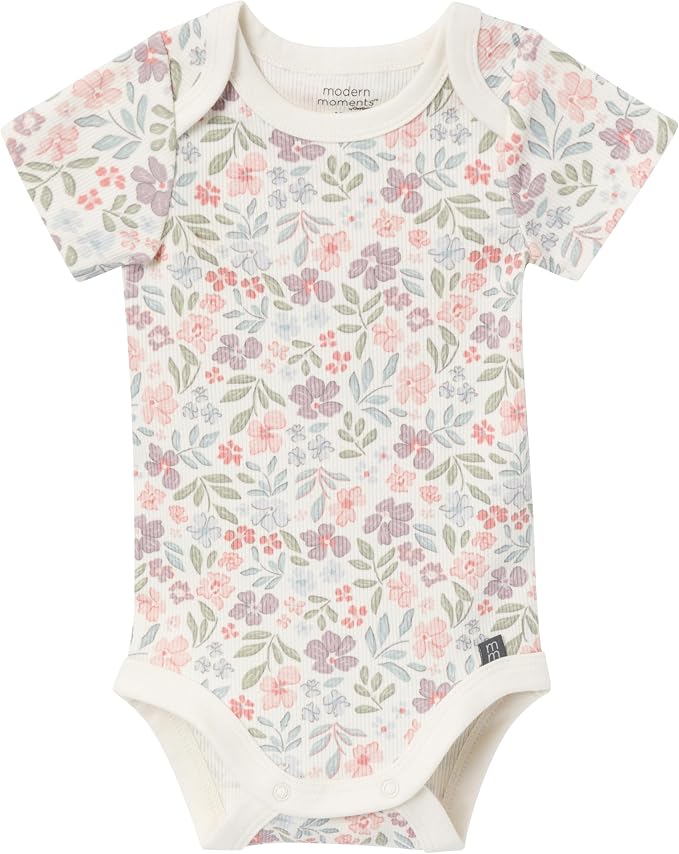 Modern Moments by Gerber Baby 4-Pack Short Sleeve Bodysuits & Shortie Set - Image 4