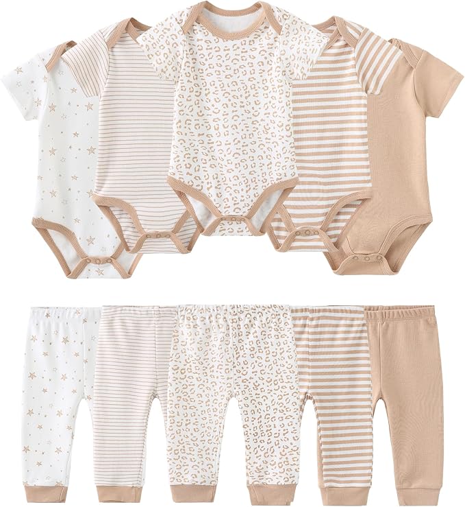 Baby Bodysuit and Pant Set Cotton Ribbed Mix Infant Girl Clothes | Unisex by ZAVBABY