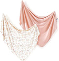 2 Pack Newborn Swaddle Blanket, Ultra Soft Stretchy Jersey Knit Extra Large by BUYNOW