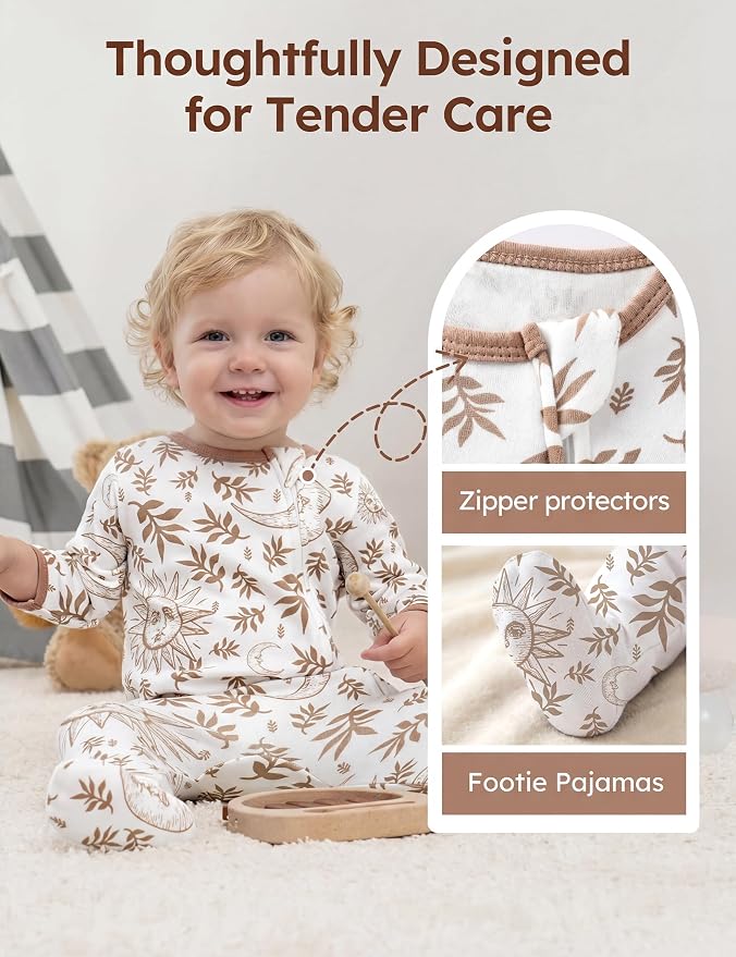 Unnivoll Baby Sleepers 100% Cotton Baby Pajamas Baby Boys Girls Clothes | - Image 4