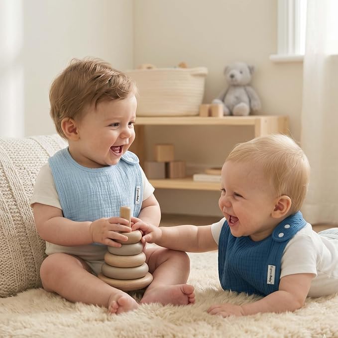Muslin Baby Bibs for Drooling and Teething, Bibs for Boys Girls | Soft Cotton - Image 3