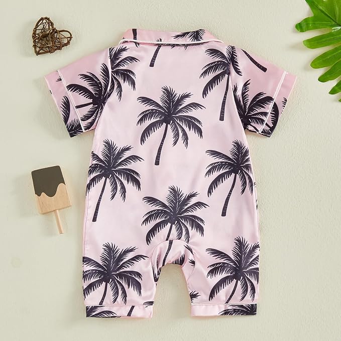 Kuriozud Baby Girl Boy Romper Pajamas Onesie Short Sleeve Button Down Pjs - Image 6