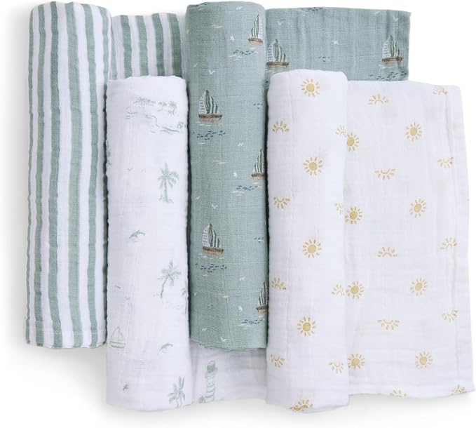 aden + anais Boutique Organic Swaddle Blanket 4-Pack – 100% Organic Cotton - Image 3