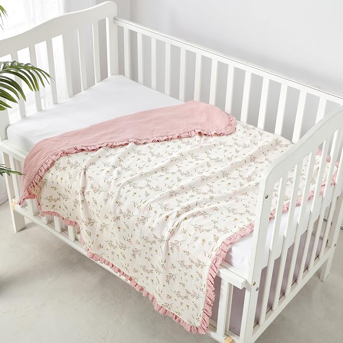 CREVENT 40''X40'' 100% Organic Cotton Muslin Baby Blanket - Image 3