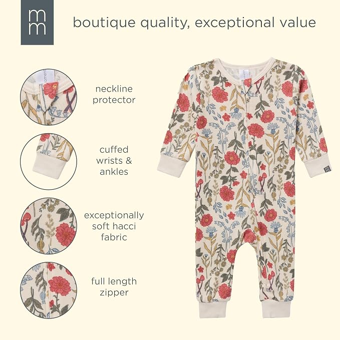 Modern Moments by Gerber Baby Boys & Girls Hacci Footless Pajamas - Image 7
