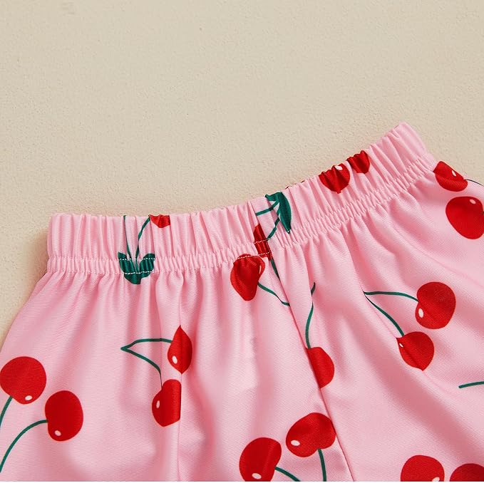Kuriozud Toddler Baby Girl Pajamas Set Summer Floral Short Sleeve Button Down - Image 7