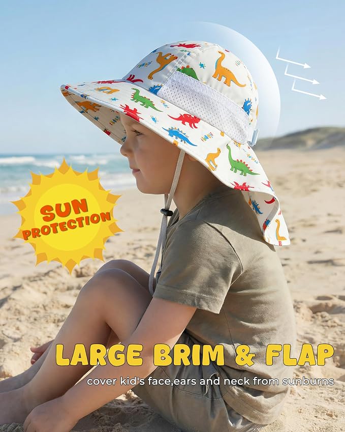 Toddler Baby Sun Hat Kids Summer Beach Essentials Adjustable Beach Hats - Image 3