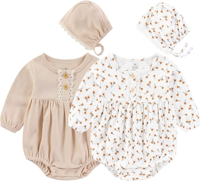 Ruliby Baby Girls Clothes Cotton Bubble Romper Summer Newborn Outfits | by Ruliby