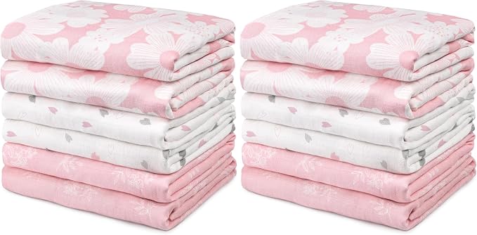 GLLQUEN BABY Receiving Blanket Boy Cotton Muslin Swaddle Blankets Girl Newborn by GLLQUENBABY