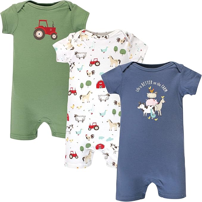 Hudson Baby Unisex Cotton Rompers by HudsonBaby