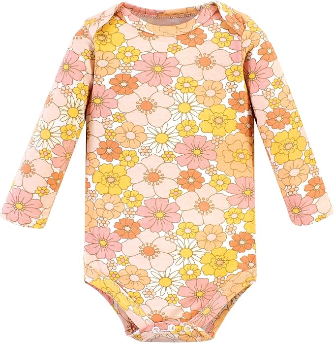 Hudson Baby Baby Girls' Cotton Long-sleeve Bodysuits 3-pack - Image 4
