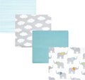 Hudson Baby Unisex Baby Cotton Flannel Receiving Blankets, Teal Elephant by HudsonBaby