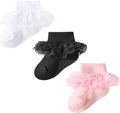 Methee ​Baby Girls Ruffle Socks, Infant Girls Double Lace Frilly Socks Newborn by Methee