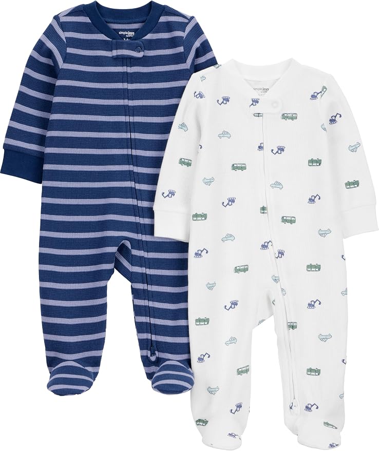 Simple Joys by Carter's Unisex Baby 2-way Zip Thermal Footed Sleep and Play by SimpleJoysbyCarters