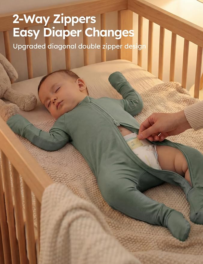 Yoofoss Viscose From Bamboo Baby Pajamas Footless & Footed baby Sleepers - Image 4