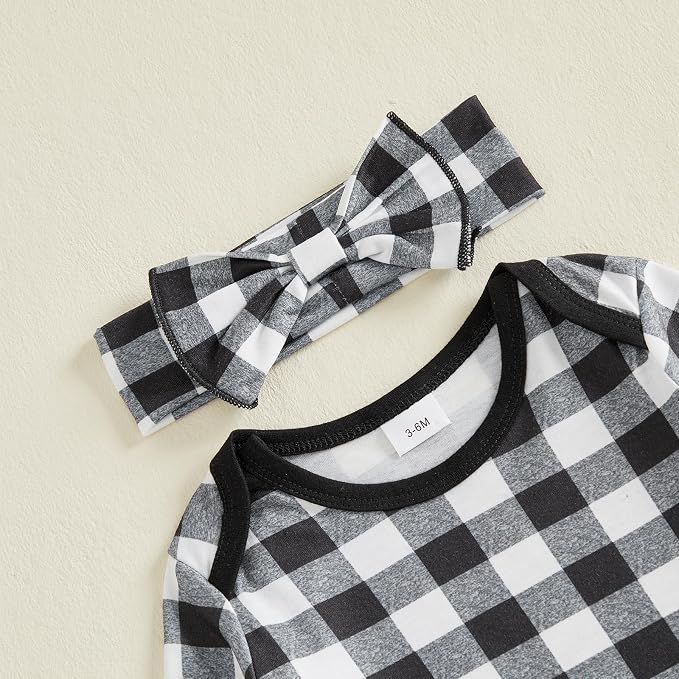 Newborn Baby Girl Clothes Jumpsuit Ruffle Romper Bodysuit Pants Headband - Image 8