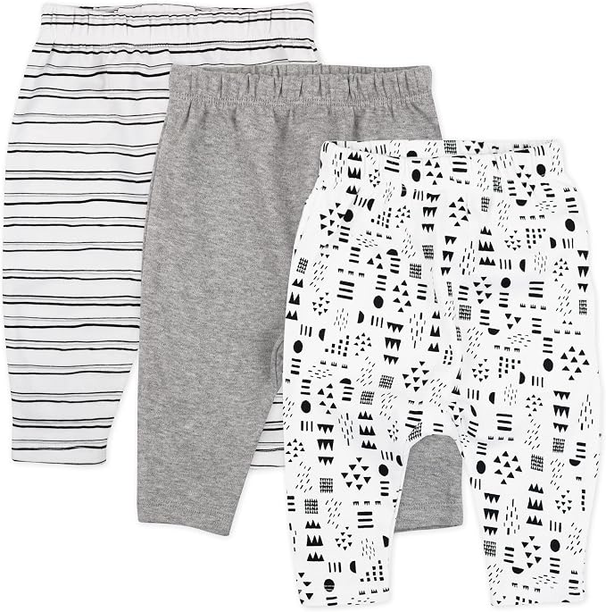 HonestBaby Unisex-Baby Multipack Harem Pants Roomy Fit Pull on Bottoms 100% by HonestBaby