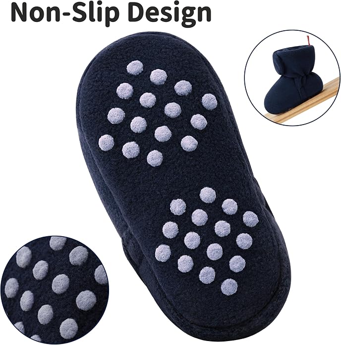 Bufims Baby Fleece Booties Newborn Unisex Booties Non-Slip Newborn Infant First - Image 4