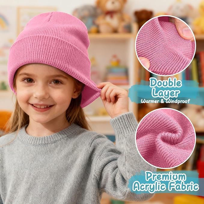 ZOORON Toddler Beanie Baby Kids Beanies Warm Winter Hat Knit Skull Cap - Image 3
