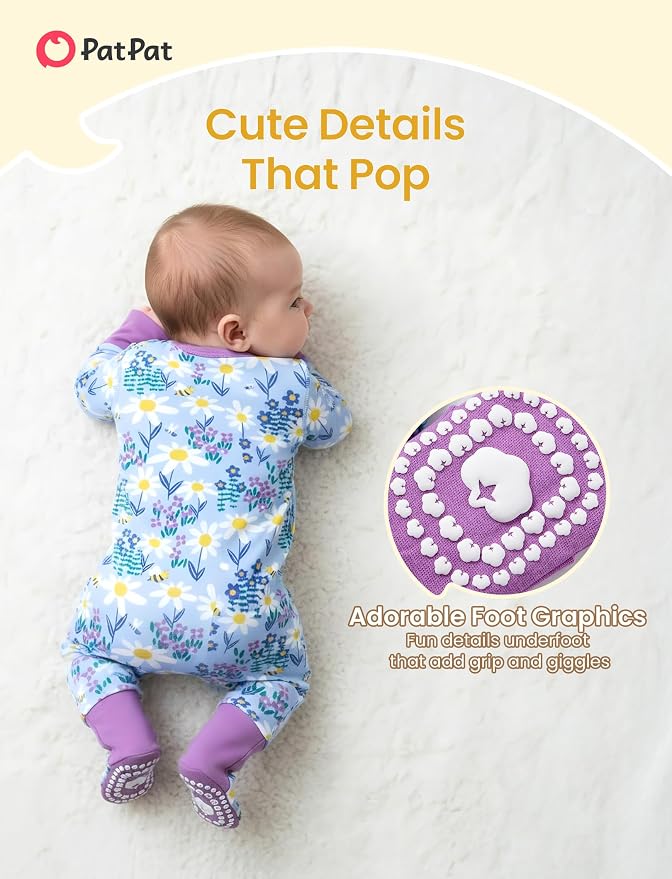 PATPAT Organic Cotton Baby Footie Pajamas - Image 6