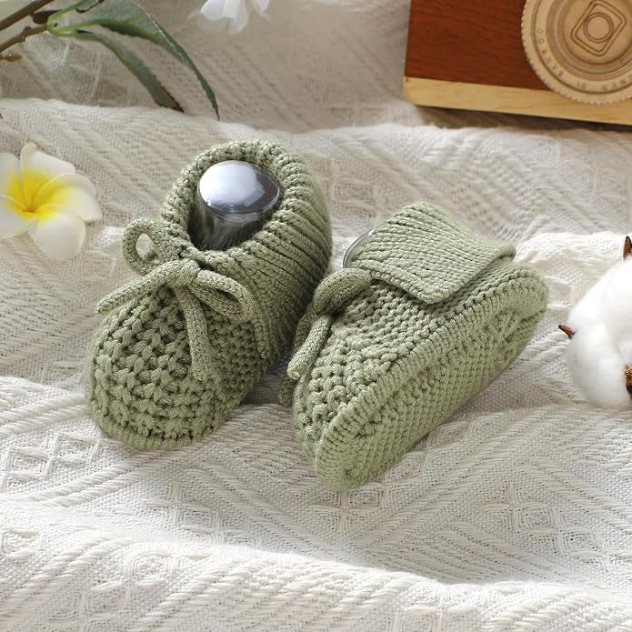 Baby Booties Newborn Boys Girls First Walkers Knit Infant Sock Shoes - Image 3