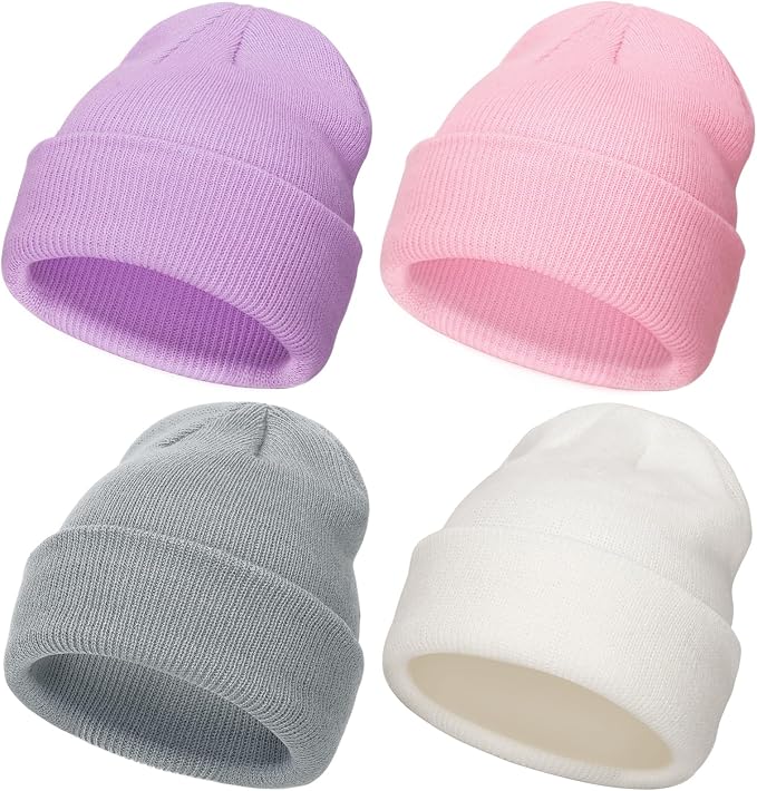 DRESHOW BQUBO 3 Pack Baby Beanies Toddler Kids Winter Hats Soft Knit Hat - Image 8