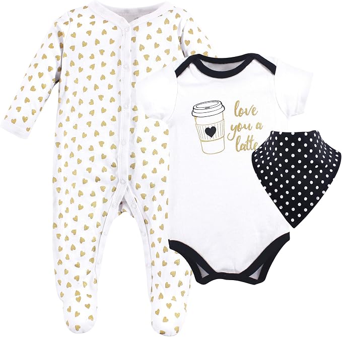 Hudson Baby Unisex Cotton Sleep and Play, Bodysuit and Bandana Bib Set by HudsonBaby