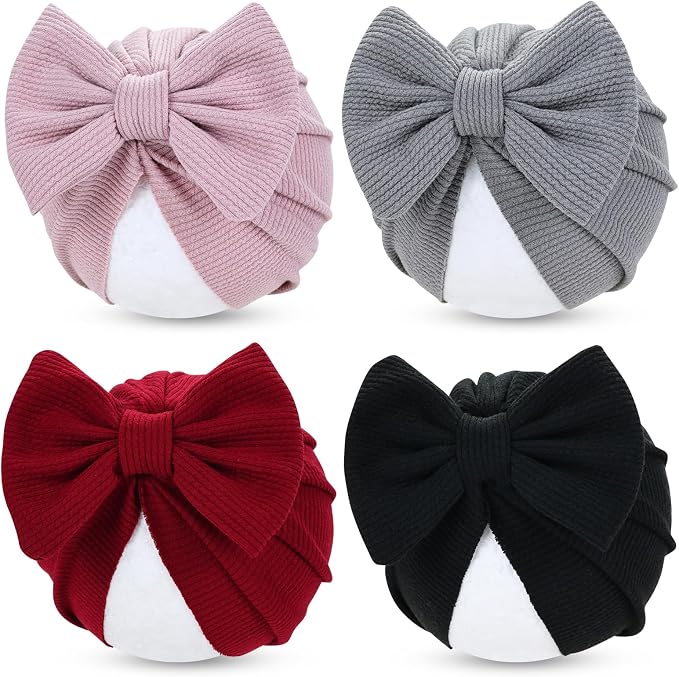 Cinaci 4 Pieces Baby Girls Turban Hats by Cinaci