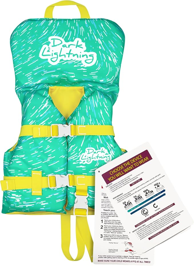 Dark Lightning USCG Approved Infant Life Jacket 0-30 lbs, Toddler Swim Vest and by DarkLightning