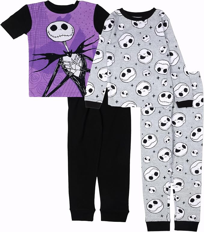 Disney Boys' 4-Piece Snug-fit Cotton Matching Comfortable Pajama Set, Soft & by Disney