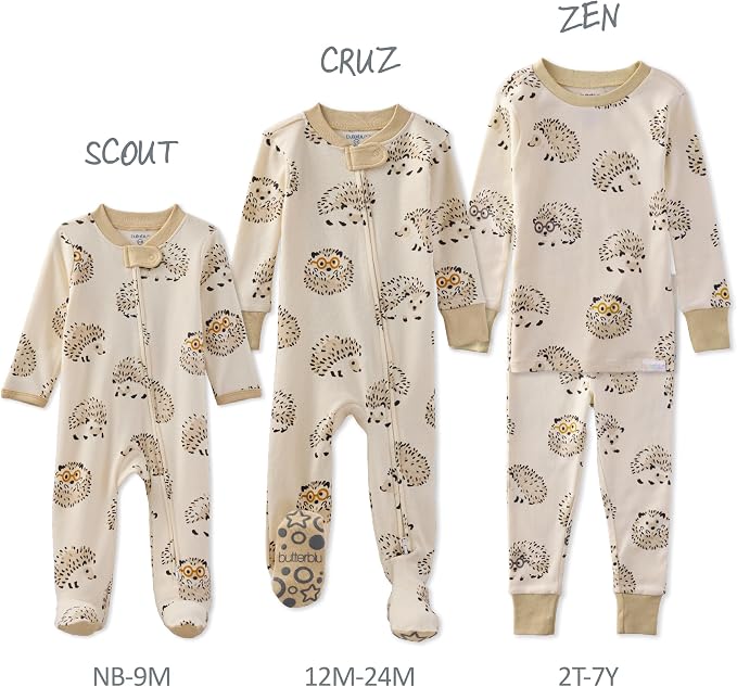 Butterblu Scout Sleep & Play 100% Organic Cotton Footed Zip Front PJs | GOTS - Image 5