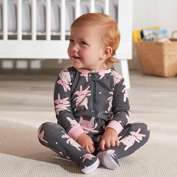 Gerber Baby Girls 2-Pack Footed Pajamas - Image 3