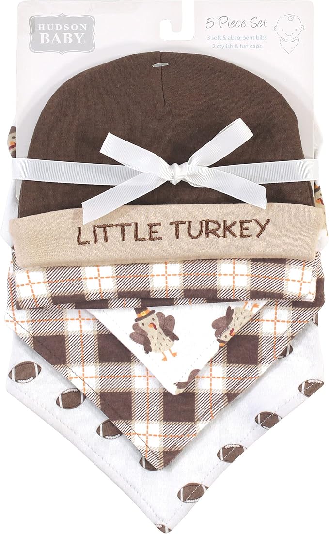 Hudson Baby Unisex Baby Cotton Bib and Headband Set - Image 2