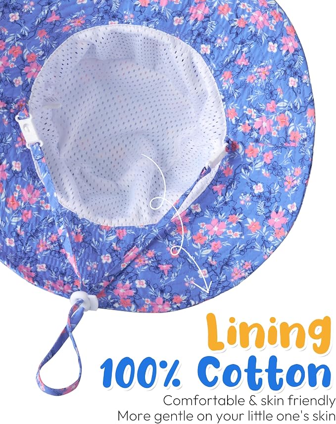 Baby Sun Hat Kids Summer Sun Protection Toddler Bucket Hat Wide Brim Adjustable - Image 7
