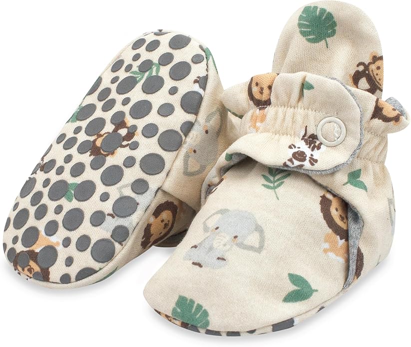 Zutano Unisex Organic Cotton Baby Booties, Stay-On and Non-Slip, Newborn to by Zutano