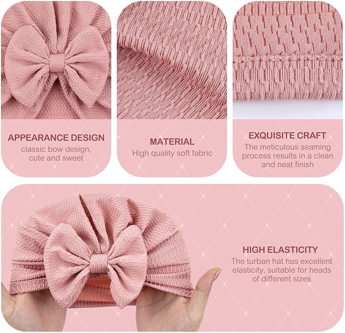 Cinaci 4 Pieces Baby Girls Turban Hats - Image 3