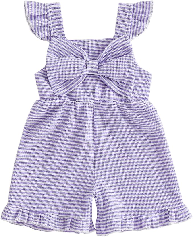 Little Girl Romper Toddler Overalls Summer Bow Jumpsuit Boho Outfit 6M-5T by Nibbcoa