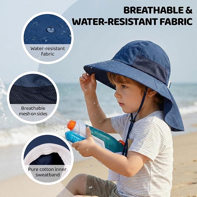 Baby Sun Hat with Neck Flap UPF 50+ - Image 3