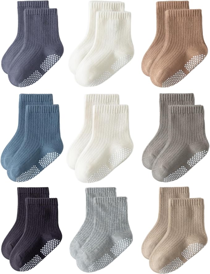 Toddler Grip Socks Non Slip Crew Socks Socks by EUFANCE